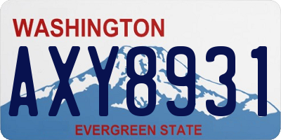 WA license plate AXY8931
