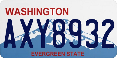 WA license plate AXY8932
