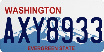WA license plate AXY8933