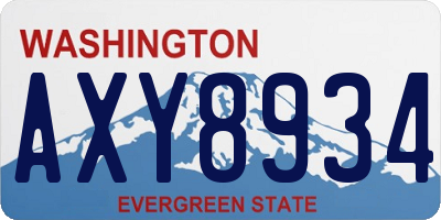 WA license plate AXY8934
