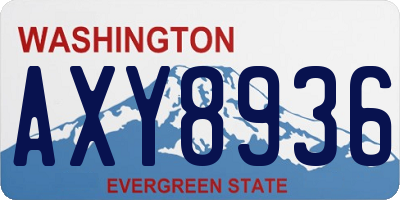 WA license plate AXY8936