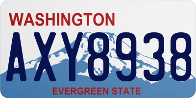 WA license plate AXY8938