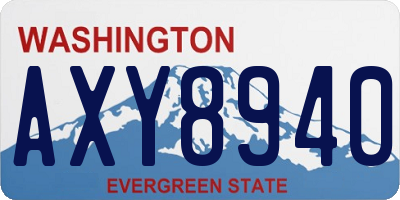 WA license plate AXY8940
