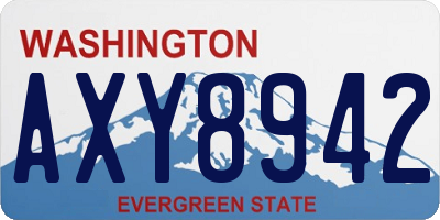 WA license plate AXY8942