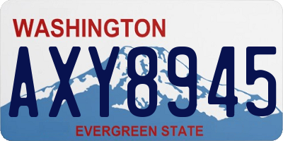 WA license plate AXY8945