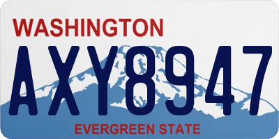 WA license plate AXY8947