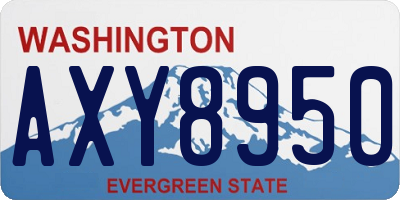 WA license plate AXY8950