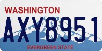 WA license plate AXY8951