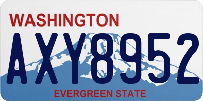 WA license plate AXY8952