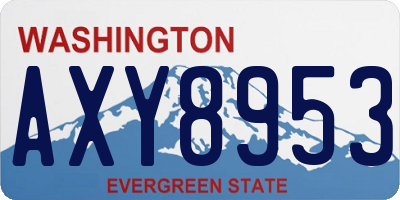 WA license plate AXY8953