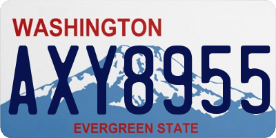 WA license plate AXY8955