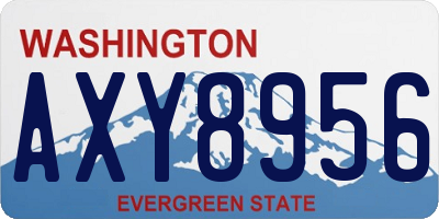 WA license plate AXY8956