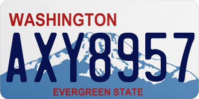 WA license plate AXY8957