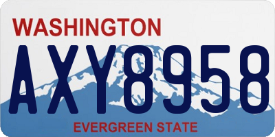 WA license plate AXY8958