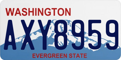 WA license plate AXY8959
