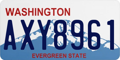 WA license plate AXY8961