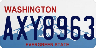 WA license plate AXY8963