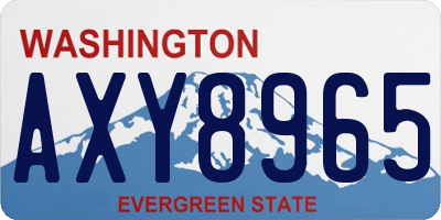WA license plate AXY8965
