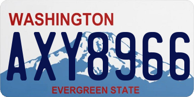 WA license plate AXY8966