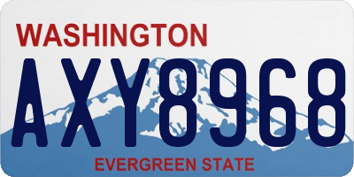 WA license plate AXY8968