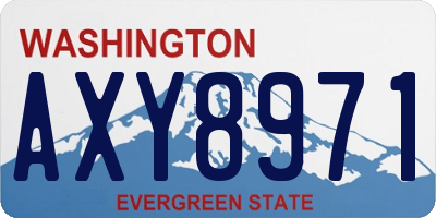 WA license plate AXY8971