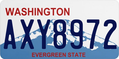WA license plate AXY8972