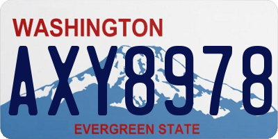 WA license plate AXY8978