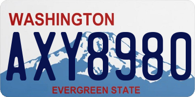 WA license plate AXY8980