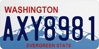 WA license plate AXY8981