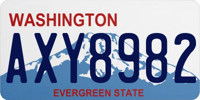 WA license plate AXY8982