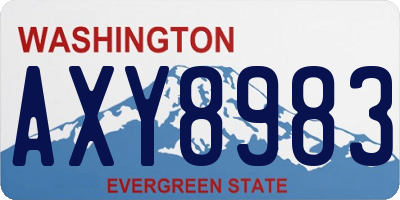 WA license plate AXY8983