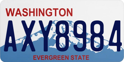 WA license plate AXY8984