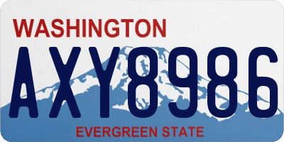 WA license plate AXY8986