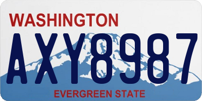 WA license plate AXY8987