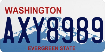 WA license plate AXY8989