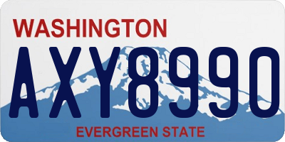 WA license plate AXY8990