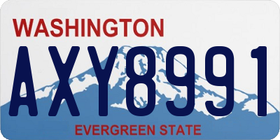 WA license plate AXY8991