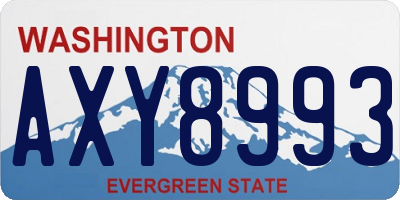 WA license plate AXY8993