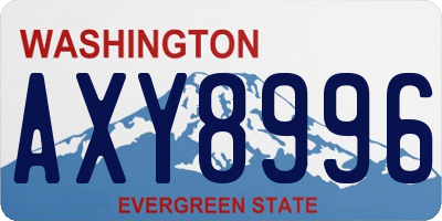WA license plate AXY8996