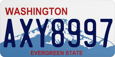 WA license plate AXY8997