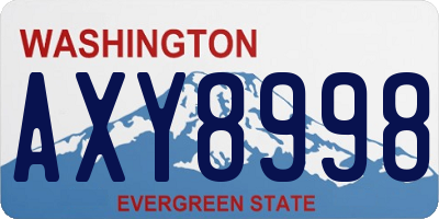 WA license plate AXY8998