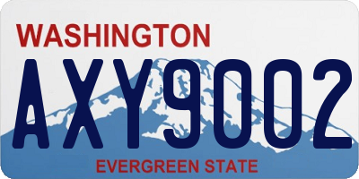 WA license plate AXY9002
