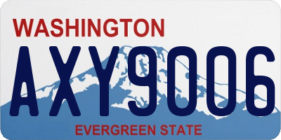 WA license plate AXY9006