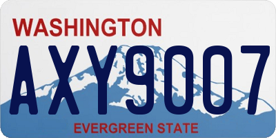 WA license plate AXY9007