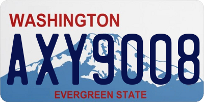 WA license plate AXY9008