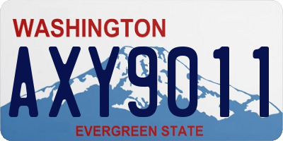 WA license plate AXY9011