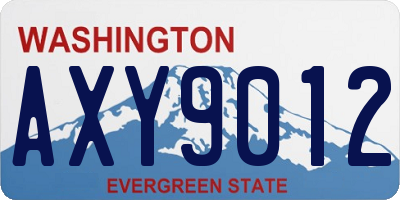 WA license plate AXY9012