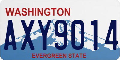 WA license plate AXY9014