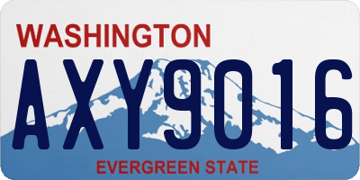 WA license plate AXY9016