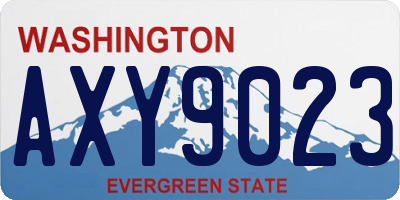 WA license plate AXY9023